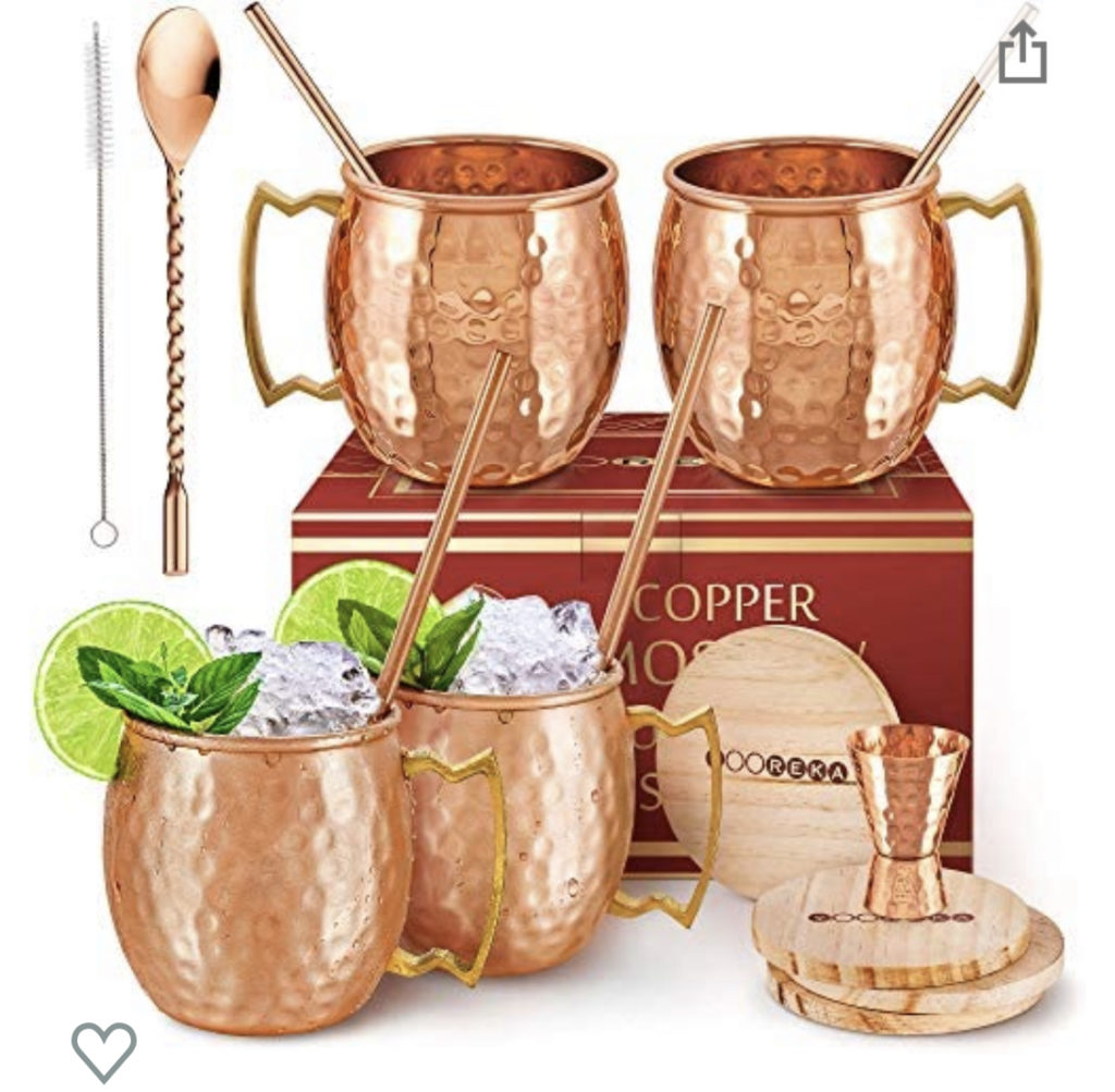 Moscow Mule Mugs Set Of 4 16 oz Pure Solid Genuine , HANDCRAFTED , Copper Cups