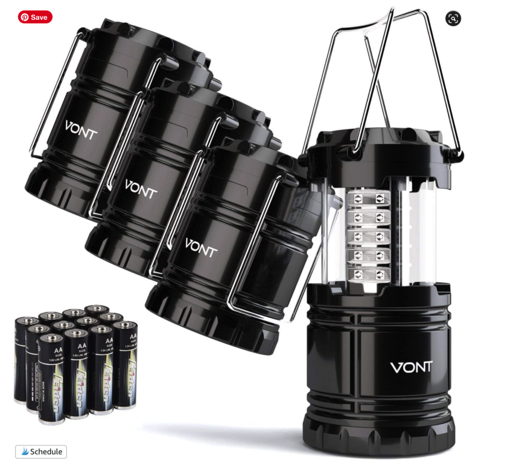 Vont 4 Pack LED Camping Lantern, LED Lanterns, Suitable Survival Kits for Hurricane, Emergency Light